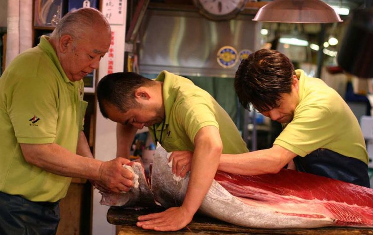 Carving a tuna